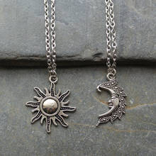 Collares de sol y luna plateados para hombre y mujer, colgante largo, regalo para amigos, regalo, 2021 2024 - compra barato