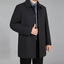 Шерстяное пальто для мужчин, повседневное шерстяное пальто, Мужская одежда, мужские куртки, однобортное пальто 5XL 6Xl 7XL, большие размеры 2024 - купить недорого