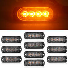 Barras de luces LED estroboscópicas de advertencia de emergencia, luces intermitentes de 12V de CC, ámbar, para coche, camión, furgoneta, 10 Uds. 2024 - compra barato