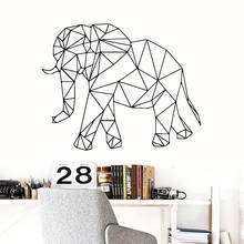 Geometric Elephant Wall Stickers Creative Animal Vinyl Decals Nordic Style Home Decor Kids Bedroom Decoration Living Room Poster 2024 - buy cheap