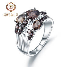 Женское кольцо с тремя камнями gemp's BALLET, кольцо из натурального дымчатого кварца, серебряное ювелирное изделие с натуральным дымчатым камнем, 1,62 карат, ювелирные изделия 2022 - купить недорого
