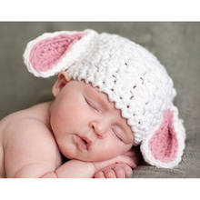 Children accessories Baby White and Pink Easter Bunny Rabbit Hat Newborn Crochet/Knitted Animal Beanie Cap Baby Hat Photo Props 2024 - buy cheap