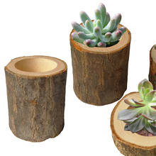 Tree Bark Plant Pot Candle Holders Handmade Wooden Candlestick Pillar Design Candelabra Ornaments Wedding Decoration for Home 2024 - buy cheap