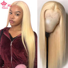 Официальный магазин Queen Hair 613 парик на сетке спереди 13x 6/13x4 красивый бразильский парик прямые человеческие волосы HD прозрачные фронтальные парики 2024 - купить недорого