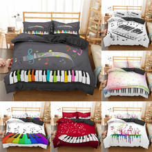 2021 Bedding Set Piano Keyboard Music Note Duvet Cover Queen Size Bed Linen Comforter 100% Microfiber Bedding Sets 2024 - buy cheap