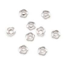 pandahall 340pcs  Brass Spacer Bead Caps Flower Metal End Cap for Jewelry Making Findings 4mm Silver Color Hole 1.2mm 2024 - buy cheap