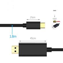 Cabo usb c 3.1 tipo c para hdmi 4k 60hz 1.8m 6ft hdtv adaptador para macbook samsung s8 huawei matebook thunderbolt 3 2024 - compre barato