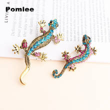Pomlee Colorful Lizard Brooches for Women Cute Fashion Animal Pins Summer Style Shining Jewelry Kids Accessories Good Gift 2024 - buy cheap