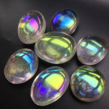 Aura Quartz Crystal Palm Stones Natural Message Gemstones Healing Reiki Home Decorations 2024 - buy cheap