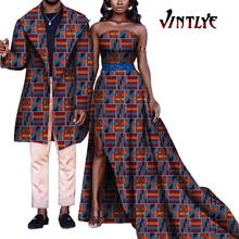 Roupa africana para o casal robe africaine femme bazin riche dashiki vestidos e jaqueta masculina roupa amante abaya roupas wyq575 2024 - compre barato