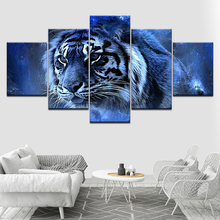 Canvas Painting 5 Piece Calligraphy Tiger Canvas Painting Prints Wall Art Pictures Modern Poster Home Decor Framework Artwork 2024 - buy cheap