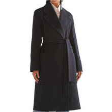 2021 winter fashion big pocket cashmere coat women lapel slim belted woolen coat 2024 - buy cheap