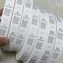 White Care Label Print Tags 100PCS Stock Sale Coated Tape XS S M L XL XXL XXXL 100%COTTON Size Washing Labels 2024 - buy cheap