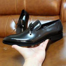 FELIX CHU/мужские свадебные модельные туфли из натуральной кожи; Цвет коричневый, черный; Мужские лоферы без шнуровки; Мужская модная итальянская обувь с галстуком-бабочкой 2024 - купить недорого