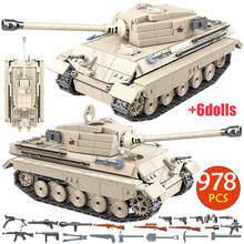 978pcs Military German King Tiger Tank Building Blocks Army WW2 City Police Soldier Weapon Bricks Toys for Children Boys 2024 - buy cheap