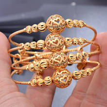 Pulseira indiana dourada 4 tamanhos, pulseiras micro contas para mulheres áfrica joias etíopes casamento joias presentes 2024 - compre barato