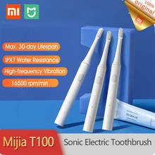 Оригинальная умная звуковая электрическая зубная щетка Xiaomi Mijia T100 Mi, водонепроницаемая перезаряжаемая через USB умная ультразвуковая автоматическая зубная щетка 2024 - купить недорого