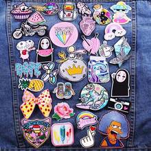 Set Patch Pink Iron On Patches On Clothes Cartoon Patch No Face Man Embroidered Patches For Clothing Rainbow Applique On Clothes 2024 - buy cheap