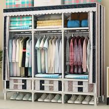 Wardrobe simple cloth wardrobe all steel frame steel tube bold reinforcement fabric with drawer storage double closet 2024 - buy cheap