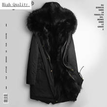 Winter Real Fur Coat Men Clothes 2020 Streetwear Thick Warm Raccoon Fur Liner Long Jacket Hooded Fashions Casaco PKF1111 2024 - buy cheap