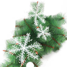 3 шт белые пластиковые поддельные снежинки Рождественская елка для дома искусственные снежные Новогодние подвески для вечеринок украшения оконные украшения 2024 - купить недорого