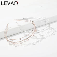 LEVAO-diadema de perlas sólidas de Metal coreano para niña, turbante con bisel, diadema femenina, accesorios para el cabello para mujer 2024 - compra barato