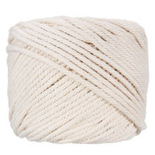 Beige Cotton Rope Twisted Cord Craft Macrame Cord Artcraft String DIY Handmade Tying Thread Braided Cords 4mmx100m 2024 - buy cheap