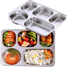 Stainless Steel Divided Dinner Tray Lunch Container Food Plate for School Canteen Student Food Tray Tableware 2024 - buy cheap