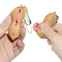 Simulation Peanut Squeezing Stress Relief Keychain Sensory Toys Improve Focus Decompression Anti-Anxiety Toy Kids Adults Toys 2024 - buy cheap