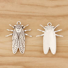 20 peças pingentes tibetanos prata cicada bug insetos, para pulseira colar diy, jóias, acessórios 28x23mm 2024 - compre barato
