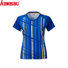 2020 Kawasaki Badminton Sportswear t-Shirts For Women V-Neck Breathable Blue Color Tennis Sport T-shirt ST-S2110 ST-R2206 2024 - buy cheap