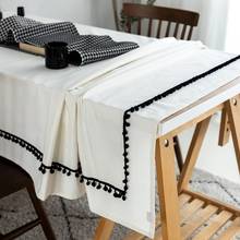 Nordic Modern Simplicity Table Cloth Black White Solid Table Runners Lace Rectangular Shoe Cabinet Table Covers Throw Runners 2024 - buy cheap