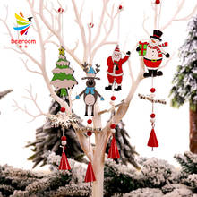 DIY Санта снеговик дерево дверь висит Рождественская елка Рождественские украшения для дома открытый деревянный подвесной кулон украшение подарки 2024 - купить недорого