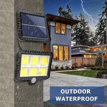 Luz LED COB Solar de pared para jardín, lámpara con Sensor de movimiento PIR, impermeable, para Sendero, Calle y jardín, 100, 120, 128 2024 - compra barato