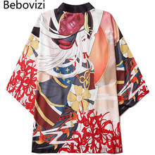 Blouse Yukata Haori Obi Samurai Print Clothes Female Kimonos Cardigan Cosplay Japanese Style Kimono Men Women Shirt Kawaii 2024 - buy cheap