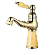 Vidric fashion jade and  brass construction gold finished bathroom basin faucet,sink tap mixer with pull out shower head 2024 - buy cheap