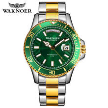 WAKNOER Automatic Watch Classic Design Men Stainless 5ATM Waterproof Luminous Calendar Auto Date Luxury Wristwatch Homme Relogio 2024 - buy cheap