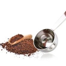 Colher medidora de café de aço inoxidável, 1 peça, para cabo longo, de metal, acessório para chá e café, ferramenta de cozinha 2024 - compre barato
