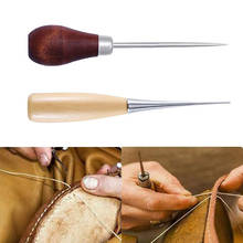 Pointed Wooden Handle Steel Awl Leather Sewing Awl Shoes Repair Punch Hole Tool 2024 - buy cheap