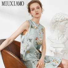 MIUXIMAO High Quality 2020 Summer Dress Newest Arrival Fashion Sleeveless Flower Diamonds Above Knee Tank Dress Women Vestidos 2024 - buy cheap