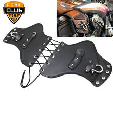 Protector de sillín Universal de cuero negro PU, deflectores de calor, tachuelas levantadas para Harley Touring Softail Dyna o bicicletas Sportster 2024 - compra barato