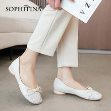 SOPHITINA Sweet Flats Female Butterfly-knot Slip-On Stitching Lady Shoes Concise Shallow Mouth Spring Leisure Women Shoes AO761 2024 - buy cheap