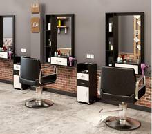 2PCS hair salon mirror cabinet integrated hair salon wall-mounted mirror barber shop mirror table 2024 - buy cheap