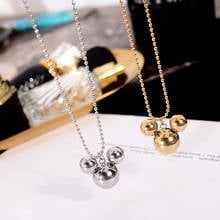 YUN RUO Rose Gold Color Mouse Pendant Necklace Lone Chain Woman 316 L Titanium Steel Jewelry Birthday Gift Not Change Color 2024 - buy cheap