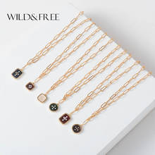 Wild&Free 2019 New Geometric Acrylic Pendant Necklace For Women Fashion Gold Chain Link Necklaces Choker Collar Party Jewelry 2024 - buy cheap