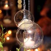 6/8/10/12cm Hanging Candle Holder Glass-Crystal Small Tealight Candlestick Holder Romantic Party Wedding Candle Holder Decor 2024 - купить недорого