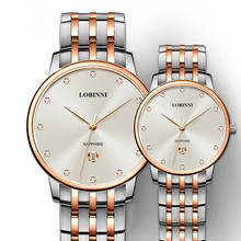 LOBINNI Top Brand Man Woman Gift Watch Lovers Waterproof Watches Couples Sapphire Japan Quartz Movement Stainless Wristwatch 2024 - buy cheap