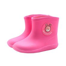 New Kids Rain shoes Fashion Children boots PVC Rubber Boy Baby Cartoon shoes Girl Waterproof Rain boots Warm Plush Snow boots 2024 - buy cheap