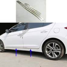 For Hyundai Elantra Avante 2016 2017 2018 2019 2020 Car Sticker Detector Stainless Steel Side Door Body Trim Strip Molding Frame 2024 - buy cheap