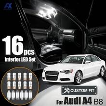 Paquete de luces LED para Interior de Audi, Kit de luces LED para lectura de maletero, espejo de vanidad, cúpula de carga, mapa, bombillas, Canbus, A4, S4, B8, 2008-2016, 16 Uds. 2024 - compra barato